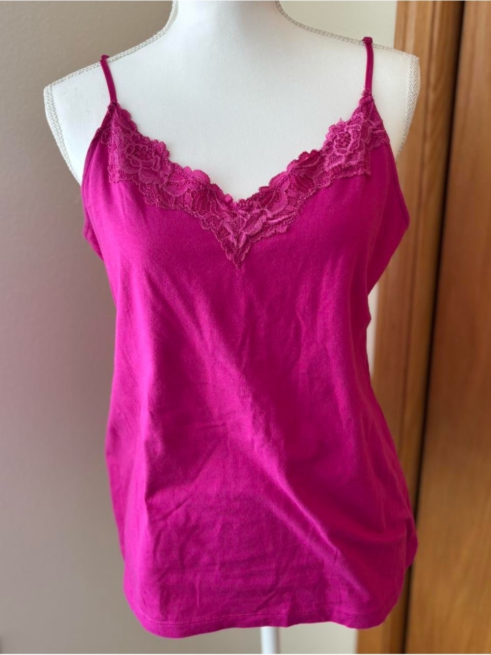 Apostrophe Fuchsia Lace-Trim Camisole
